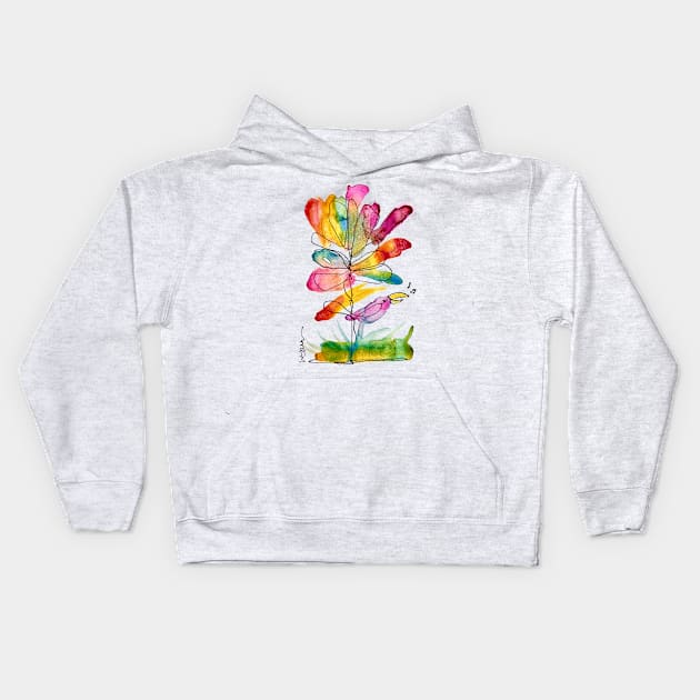 spring laughs in flowers Kids Hoodie by drumweaver